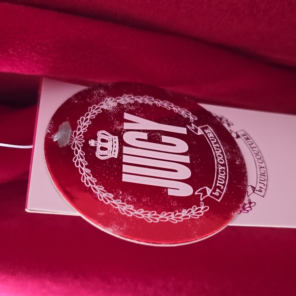 JUICY COUTURE WOMEN'S JUNIOR FUSCIA LONG SLEEVE VELVETEEN PULLOVER CREWNECK SMAL - Picture 9 of 16